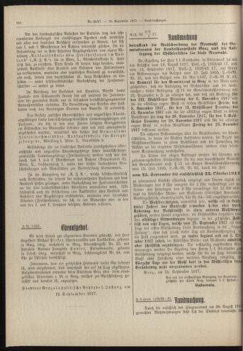 Amtsblatt der landesfürstlichen Hauptstadt Graz 19170930 Seite: 6