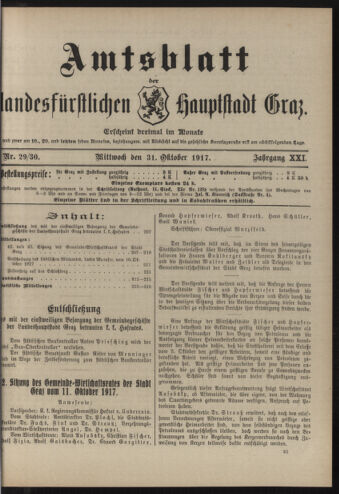 Amtsblatt der landesfürstlichen Hauptstadt Graz 19171031 Seite: 1