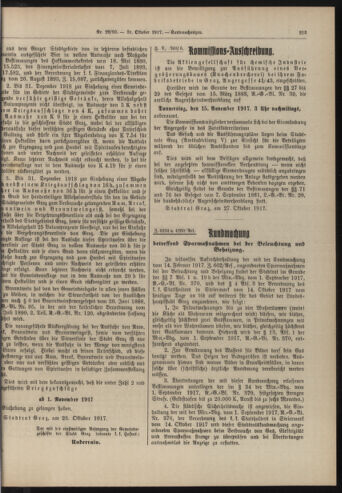 Amtsblatt der landesfürstlichen Hauptstadt Graz 19171031 Seite: 7