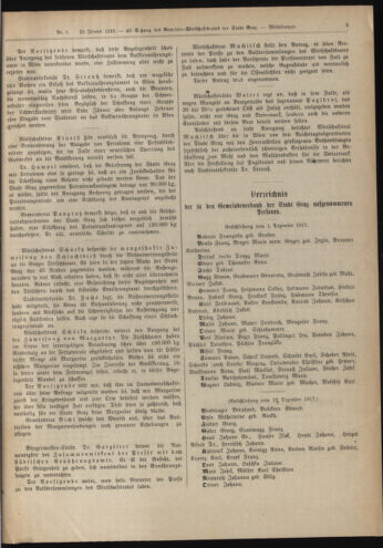 Amtsblatt der landesfürstlichen Hauptstadt Graz 19180110 Seite: 5