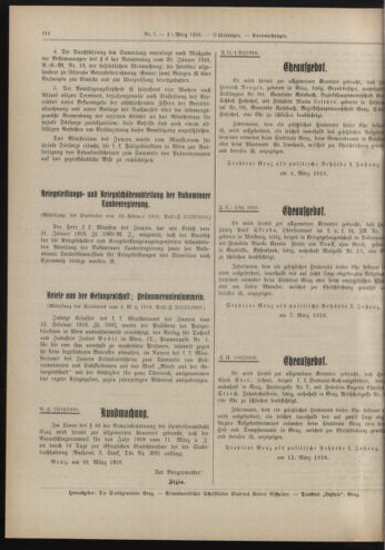 Amtsblatt der landesfürstlichen Hauptstadt Graz 19180310 Seite: 22