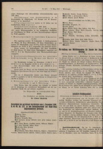 Amtsblatt der landesfürstlichen Hauptstadt Graz 19180331 Seite: 54