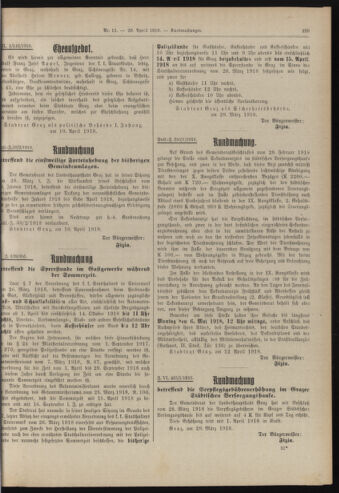 Amtsblatt der landesfürstlichen Hauptstadt Graz 19180420 Seite: 27