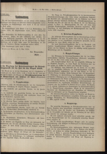 Amtsblatt der landesfürstlichen Hauptstadt Graz 19180510 Seite: 13