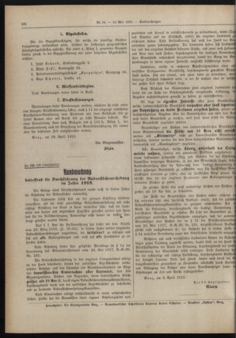 Amtsblatt der landesfürstlichen Hauptstadt Graz 19180510 Seite: 14