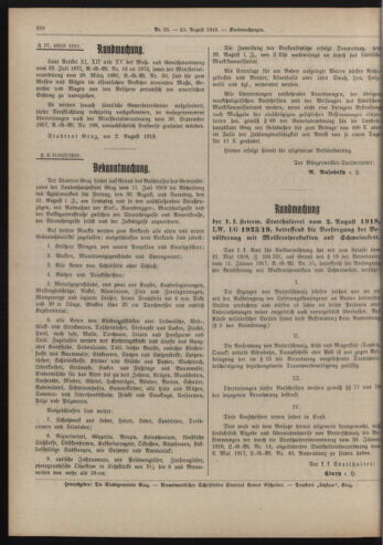 Amtsblatt der landesfürstlichen Hauptstadt Graz 19180820 Seite: 38