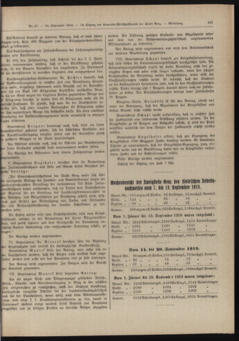 Amtsblatt der landesfürstlichen Hauptstadt Graz 19180930 Seite: 5