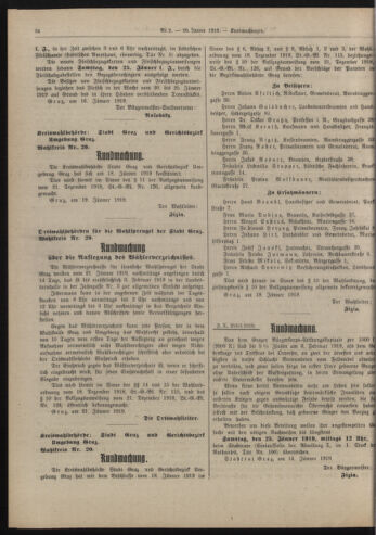 Amtsblatt der landesfürstlichen Hauptstadt Graz 19190120 Seite: 12