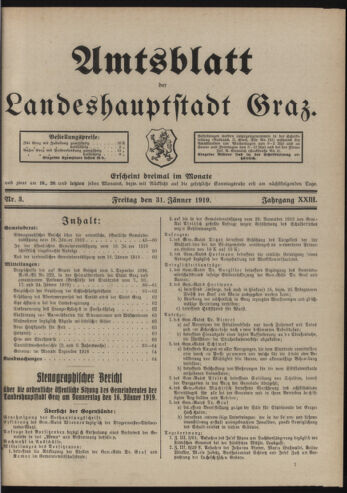 Amtsblatt der landesfürstlichen Hauptstadt Graz 19190131 Seite: 1