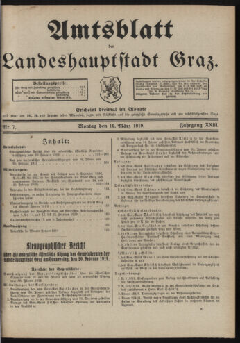 Amtsblatt der landesfürstlichen Hauptstadt Graz