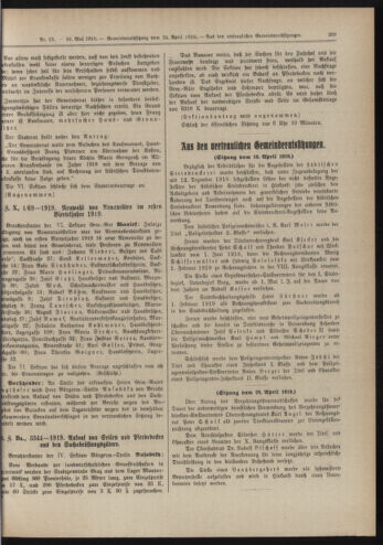 Amtsblatt der landesfürstlichen Hauptstadt Graz 19190510 Seite: 21