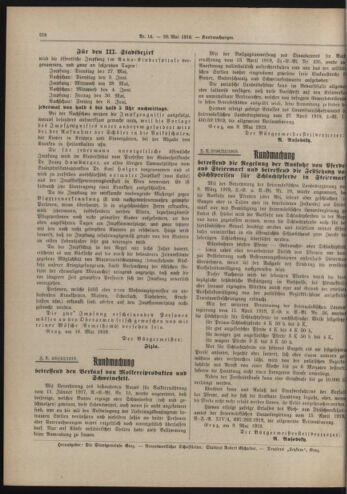 Amtsblatt der landesfürstlichen Hauptstadt Graz 19190520 Seite: 26