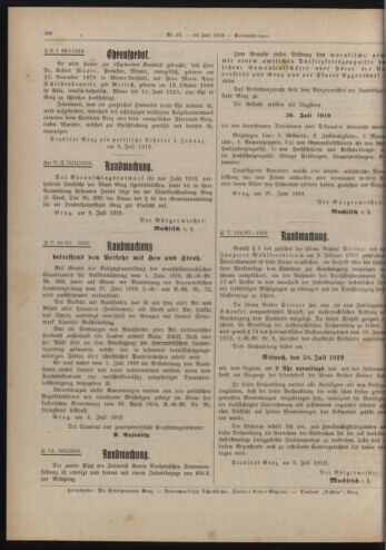 Amtsblatt der landesfürstlichen Hauptstadt Graz 19190710 Seite: 6