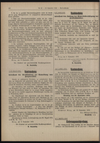 Amtsblatt der landesfürstlichen Hauptstadt Graz 19190920 Seite: 10