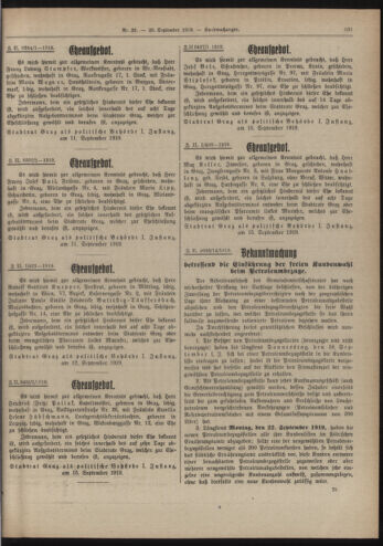 Amtsblatt der landesfürstlichen Hauptstadt Graz 19190920 Seite: 9