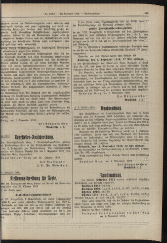 Amtsblatt der landesfürstlichen Hauptstadt Graz 19191120 Seite: 29