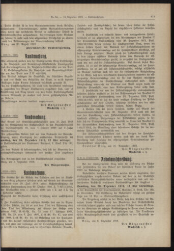 Amtsblatt der landesfürstlichen Hauptstadt Graz 19191210 Seite: 5