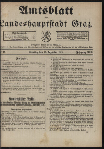 Amtsblatt der landesfürstlichen Hauptstadt Graz 19191220 Seite: 1