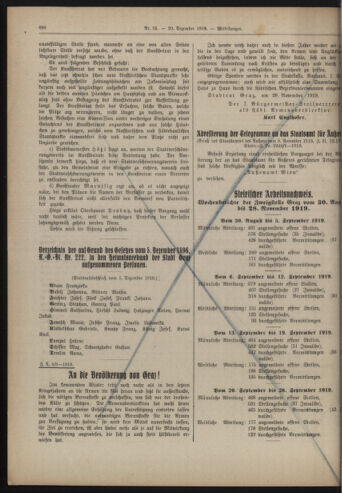 Amtsblatt der landesfürstlichen Hauptstadt Graz 19191220 Seite: 24