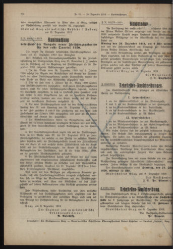 Amtsblatt der landesfürstlichen Hauptstadt Graz 19191220 Seite: 26