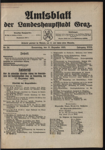 Amtsblatt der landesfürstlichen Hauptstadt Graz 19251231 Seite: 1