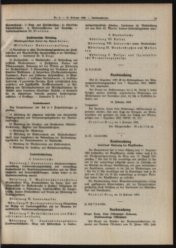 Amtsblatt der landesfürstlichen Hauptstadt Graz 19260215 Seite: 5