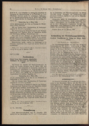 Amtsblatt der landesfürstlichen Hauptstadt Graz 19260215 Seite: 6