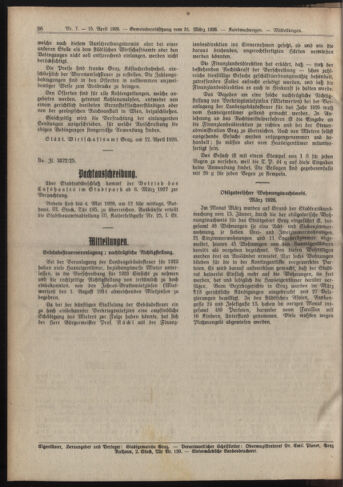 Amtsblatt der landesfürstlichen Hauptstadt Graz 19260415 Seite: 8