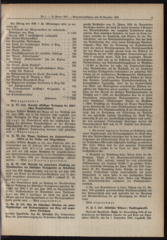 Amtsblatt der landesfürstlichen Hauptstadt Graz 19270115 Seite: 9