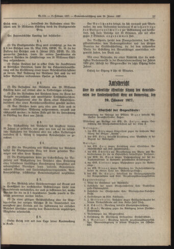 Amtsblatt der landesfürstlichen Hauptstadt Graz 19270215 Seite: 13