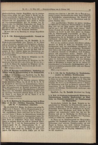 Amtsblatt der landesfürstlichen Hauptstadt Graz 19270315 Seite: 5