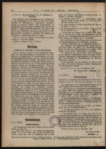 Amtsblatt der landesfürstlichen Hauptstadt Graz 19271231 Seite: 10