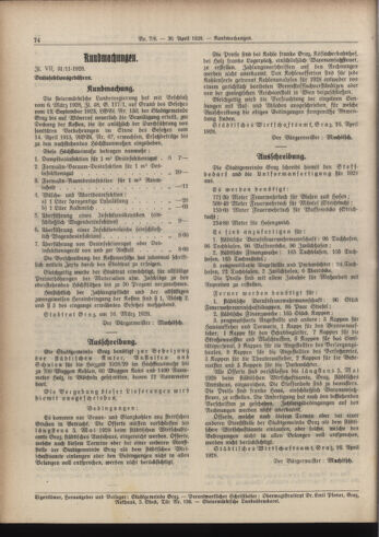 Amtsblatt der landesfürstlichen Hauptstadt Graz 19280430 Seite: 10