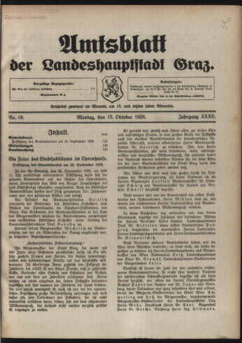 Amtsblatt der landesfürstlichen Hauptstadt Graz 19281015 Seite: 1