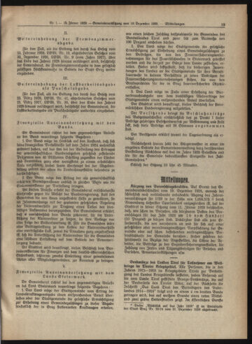 Amtsblatt der landesfürstlichen Hauptstadt Graz 19290115 Seite: 19