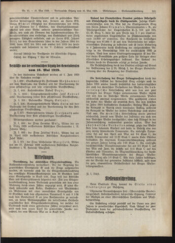 Amtsblatt der landesfürstlichen Hauptstadt Graz 19290531 Seite: 21