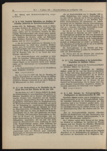 Amtsblatt der landesfürstlichen Hauptstadt Graz 19310115 Seite: 14