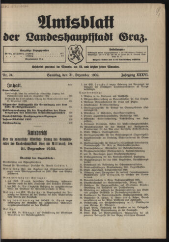 Amtsblatt der landesfürstlichen Hauptstadt Graz 19321231 Seite: 1