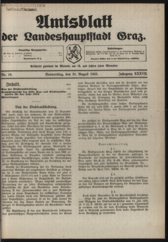 Amtsblatt der landesfürstlichen Hauptstadt Graz 19330831 Seite: 1