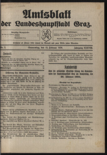 Amtsblatt der landesfürstlichen Hauptstadt Graz 19340215 Seite: 1