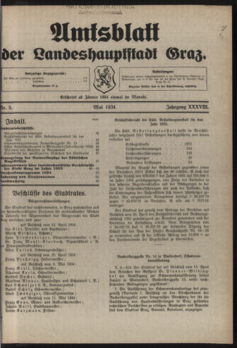 Amtsblatt der landesfürstlichen Hauptstadt Graz 19340515 Seite: 1