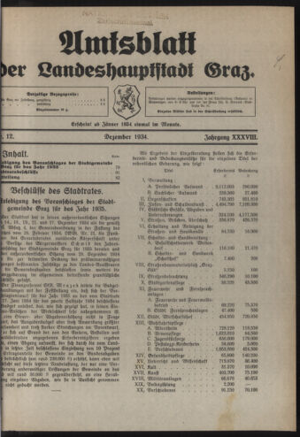 Amtsblatt der landesfürstlichen Hauptstadt Graz 19341215 Seite: 1