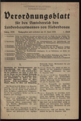 Verordnungsblatt für den Amtsbereich des Landeshauptmannes von Niederdonau