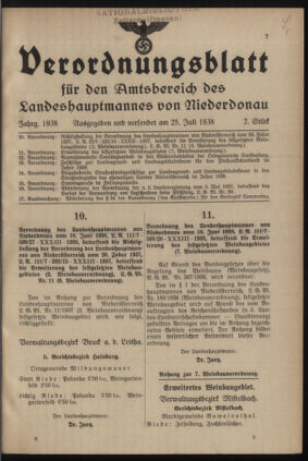 Verordnungsblatt für den Amtsbereich des Landeshauptmannes von Niederdonau 19380725 Seite: 1