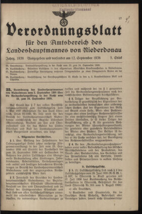 Verordnungsblatt für den Amtsbereich des Landeshauptmannes von Niederdonau 19380912 Seite: 1