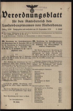 Verordnungsblatt für den Amtsbereich des Landeshauptmannes von Niederdonau 19380919 Seite: 1