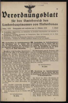 Verordnungsblatt für den Amtsbereich des Landeshauptmannes von Niederdonau 19381014 Seite: 1