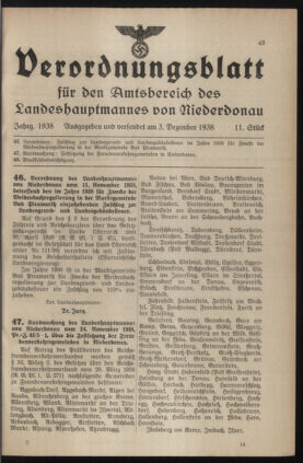 Verordnungsblatt für den Amtsbereich des Landeshauptmannes von Niederdonau