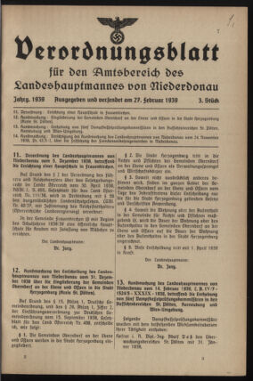 Verordnungsblatt für den Amtsbereich des Landeshauptmannes von Niederdonau