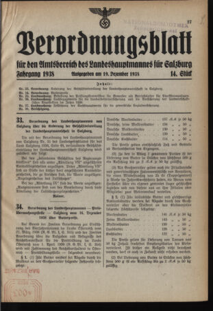 Verordnungsblatt für den Amtsbereich des Landeshauptmannes für Salzburg 19381219 Seite: 1